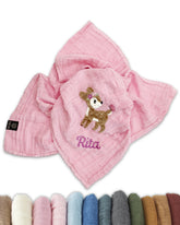 Musselintuch mit Rehkitz 