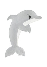 Bügelbild Delfin grau