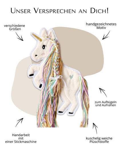 Applikation Einhorn "Ella" - Regenbogen/Gold