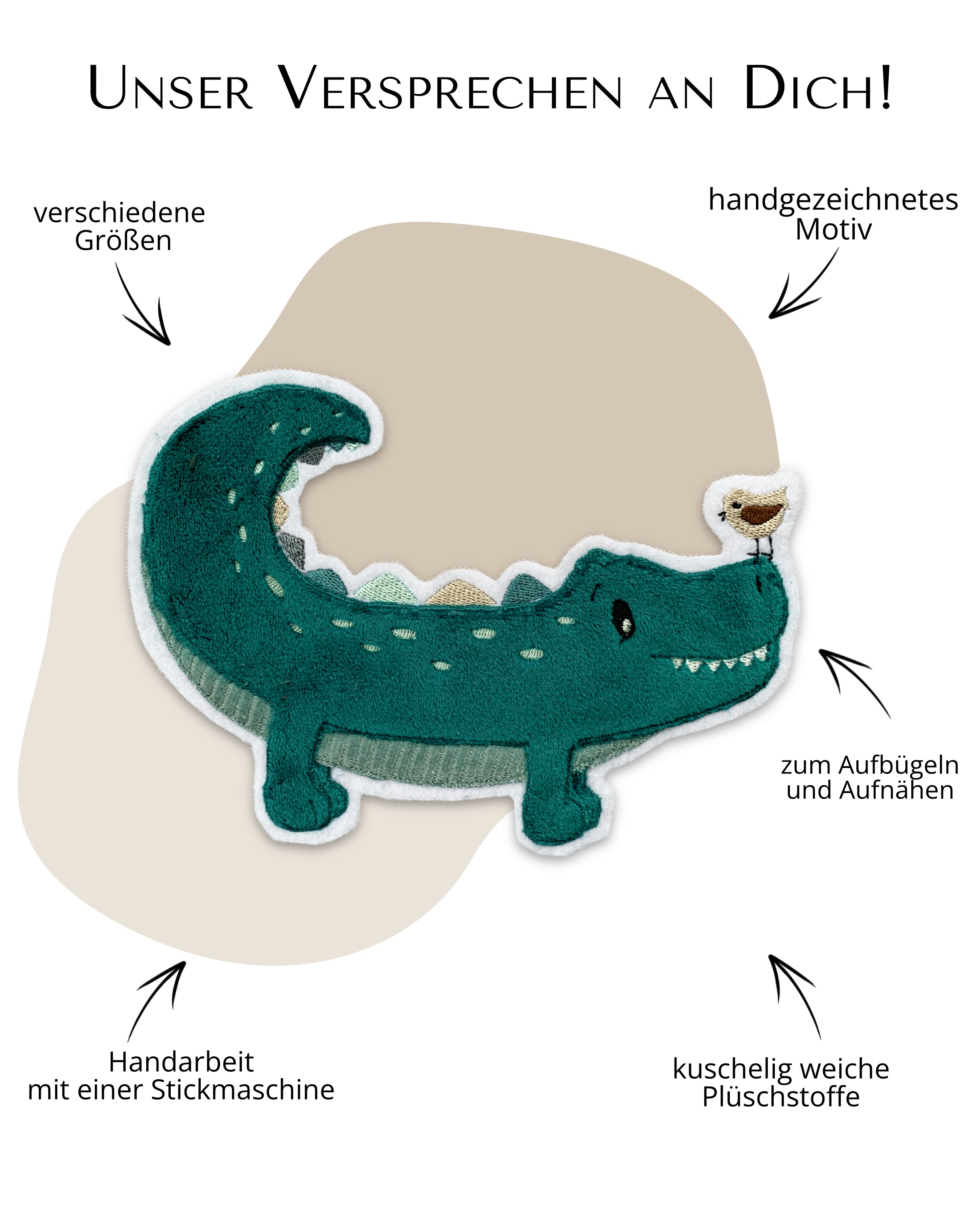 Applikation Krokodil &quot;Kurt&quot;