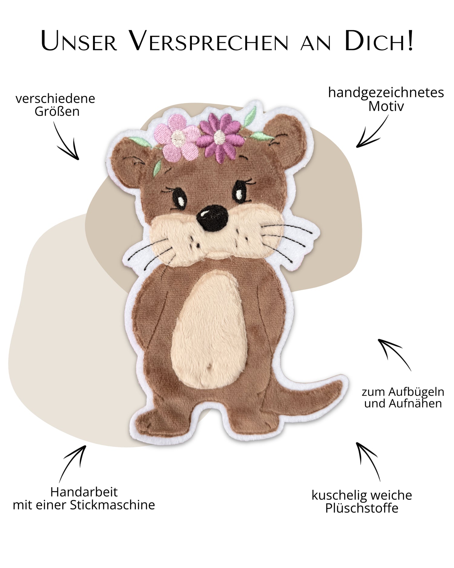 Applikation Boho-Otter &quot;Olivia&quot;