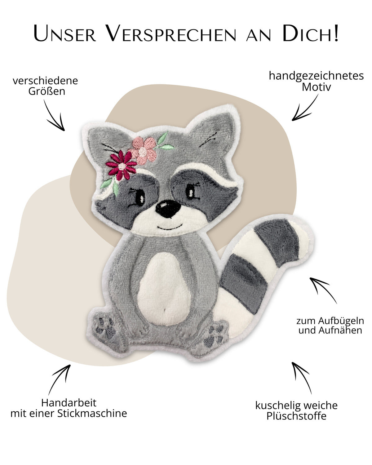 Applikation Waschbär "Wilma"