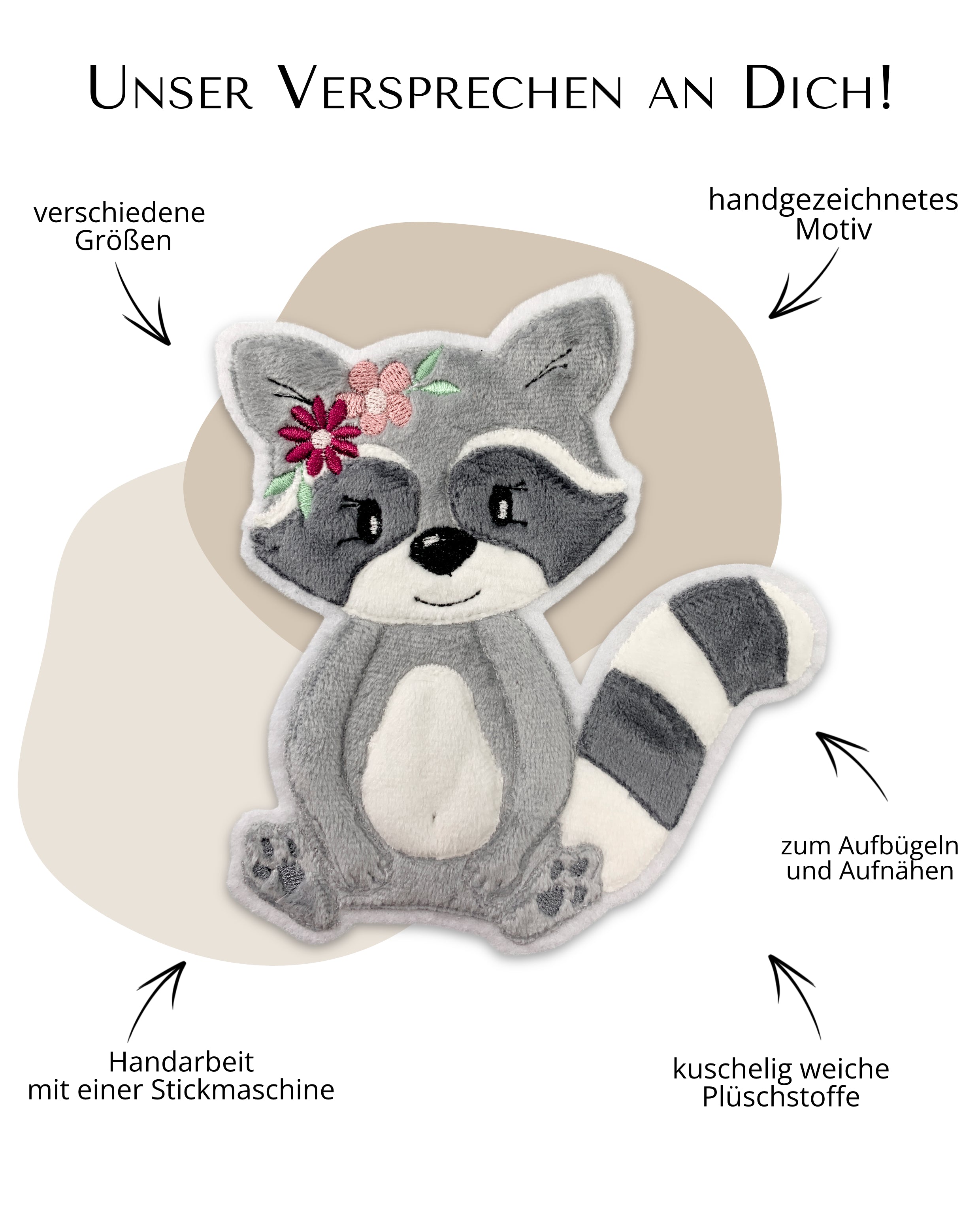 Applikation Waschbär &quot;Wilma&quot;