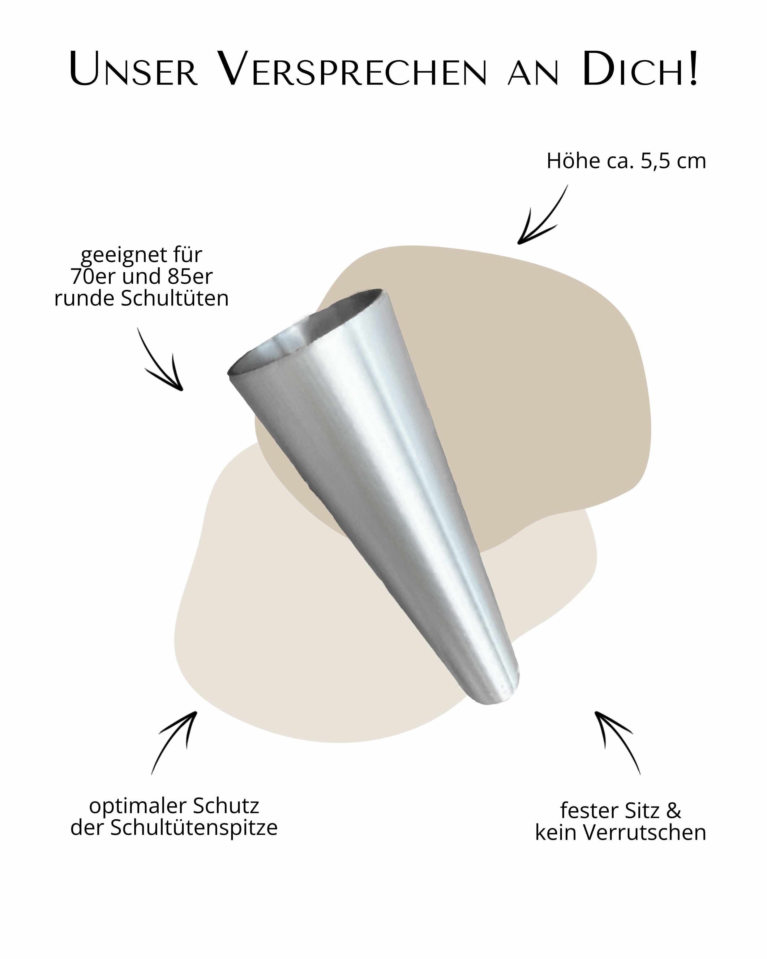 Schultüten Spitzenschutz rund - Silber
