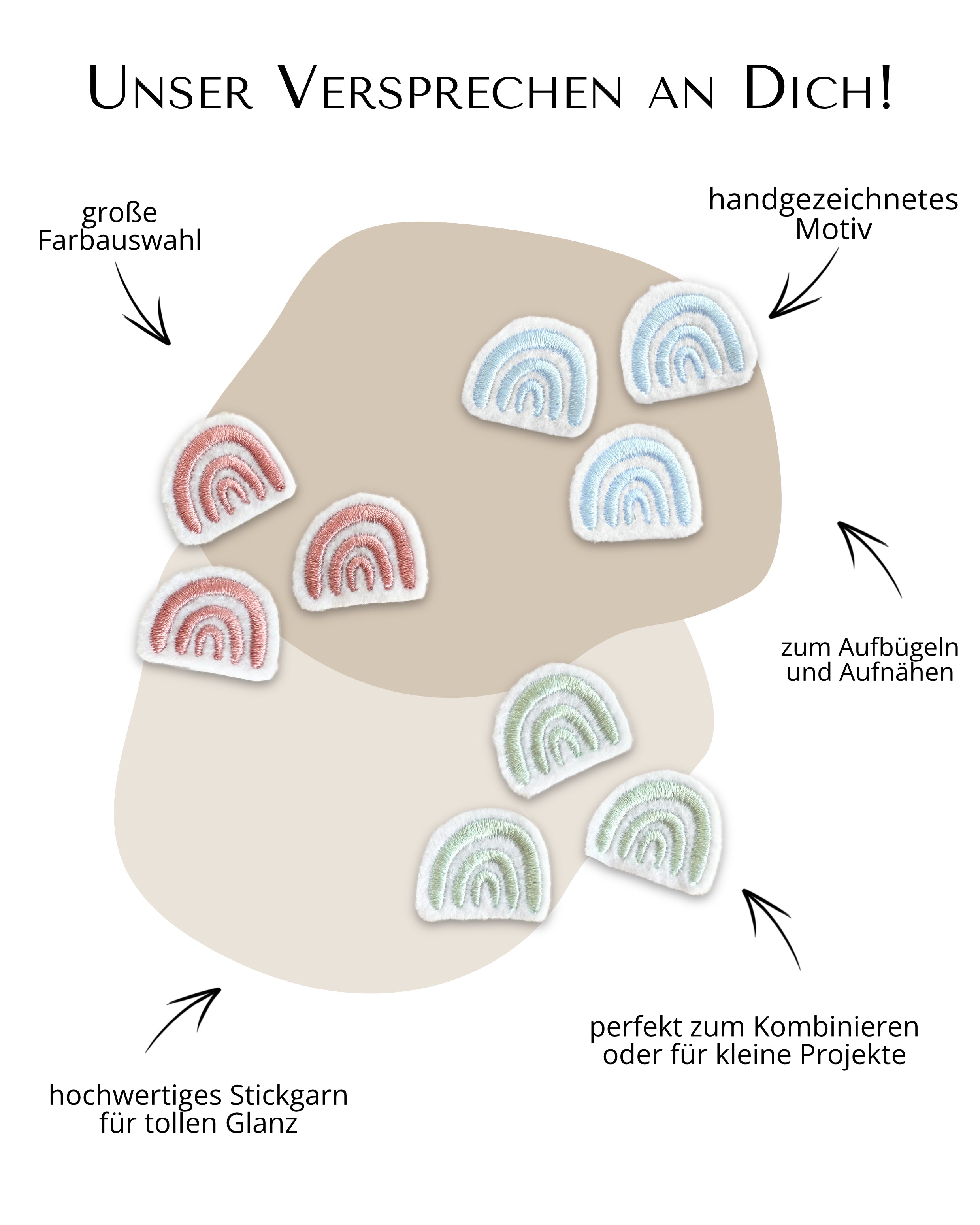 Mini Applikation Regenbogen &quot;Rosi&quot;