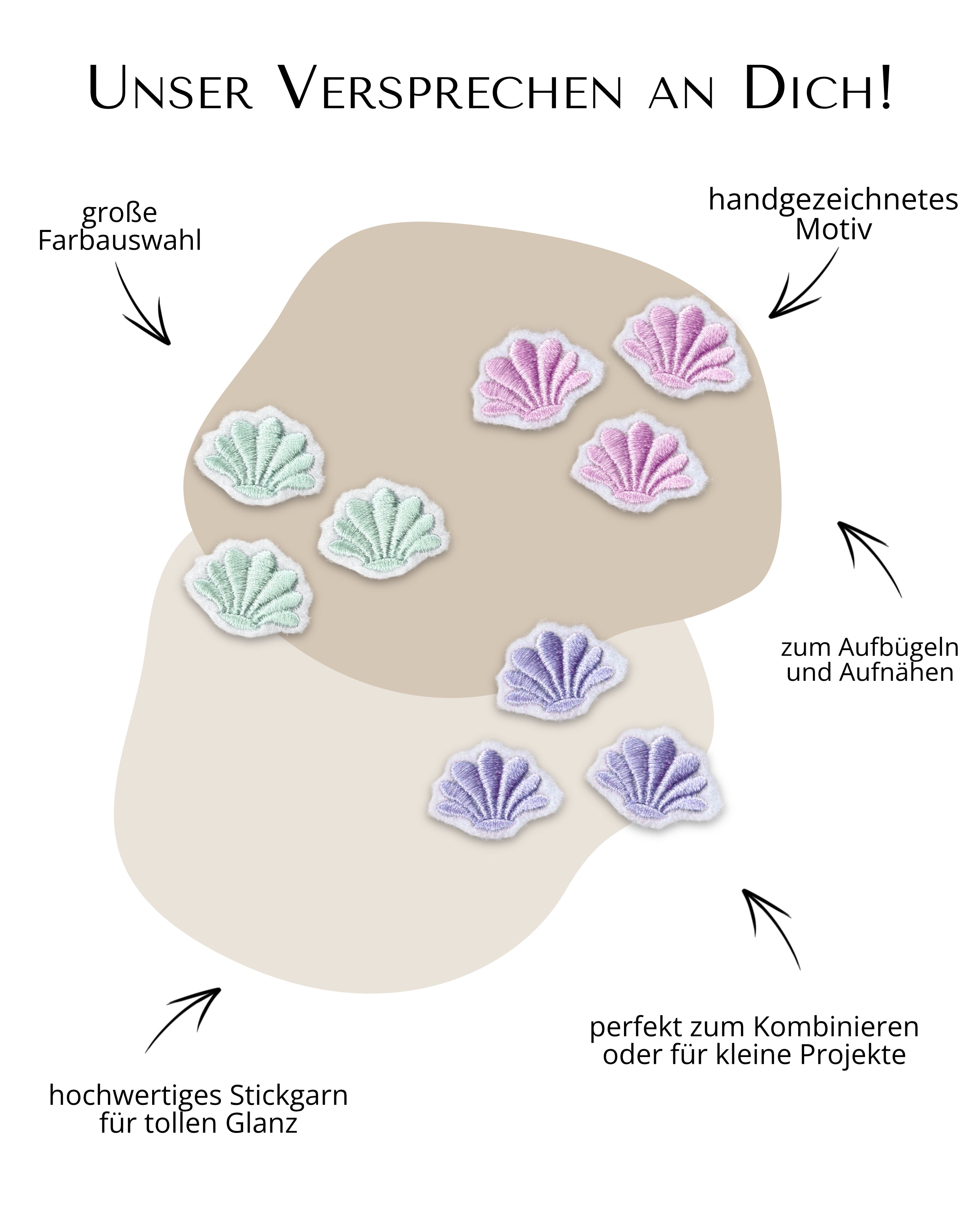 Mini Applikation Muscheln &quot;Mia&quot;