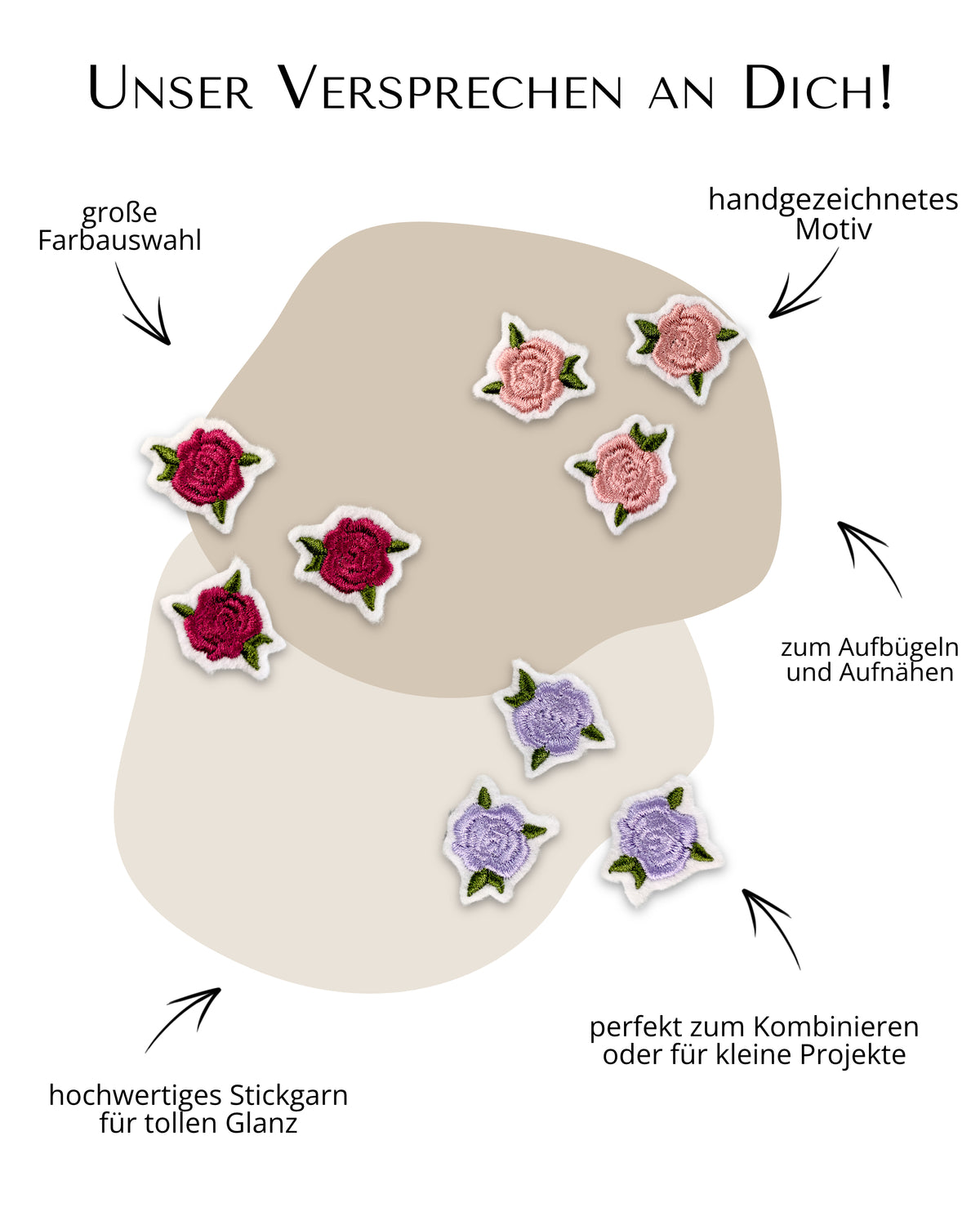 Mini Applikation Rosen "Ronja"