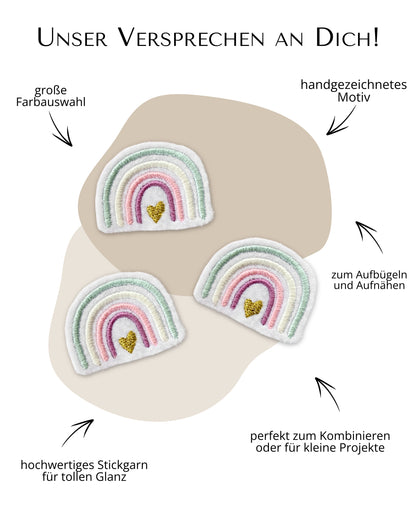 Mini Applikation Regenbogen &quot;Rosa&quot;